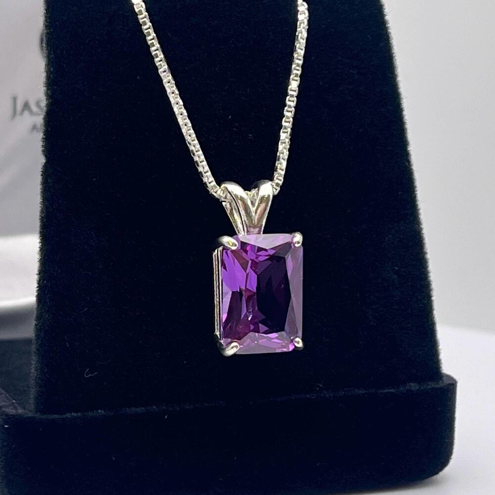 Gorgeous 8ct Emerald Cut Alexandrite Necklace Color Change Alexandrite Sapphire